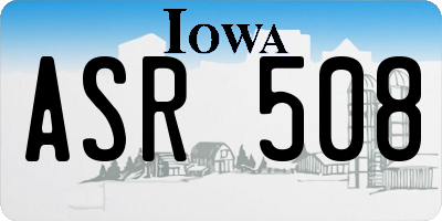IA license plate ASR508