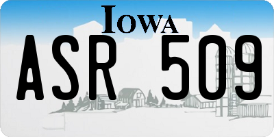 IA license plate ASR509