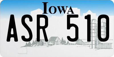IA license plate ASR510