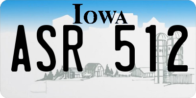 IA license plate ASR512