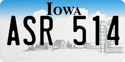 IA license plate ASR514