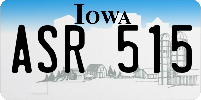 IA license plate ASR515
