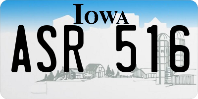 IA license plate ASR516