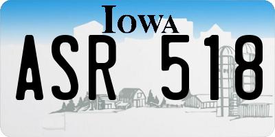 IA license plate ASR518