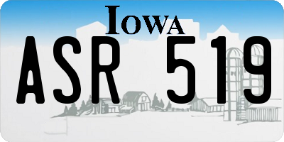 IA license plate ASR519