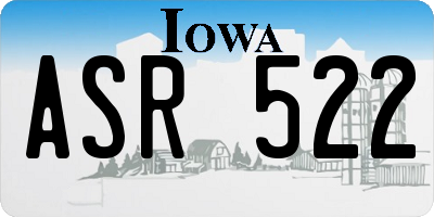 IA license plate ASR522