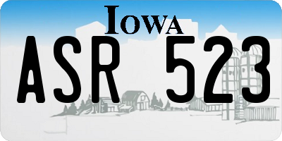 IA license plate ASR523