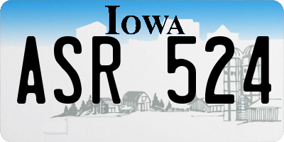 IA license plate ASR524