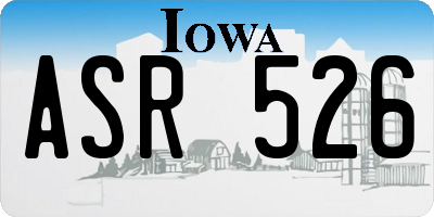 IA license plate ASR526