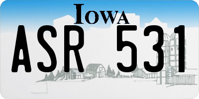 IA license plate ASR531