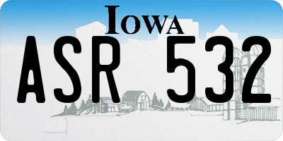 IA license plate ASR532