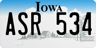 IA license plate ASR534