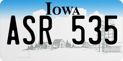 IA license plate ASR535
