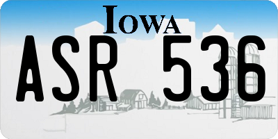 IA license plate ASR536