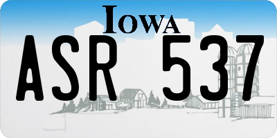 IA license plate ASR537