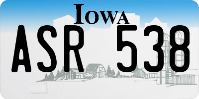 IA license plate ASR538