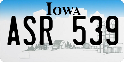 IA license plate ASR539