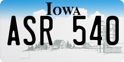 IA license plate ASR540