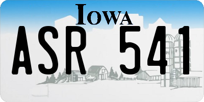 IA license plate ASR541