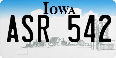IA license plate ASR542