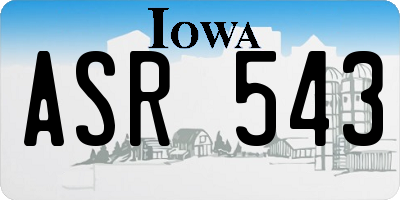 IA license plate ASR543