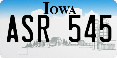 IA license plate ASR545