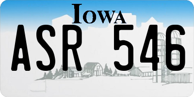 IA license plate ASR546