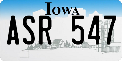 IA license plate ASR547