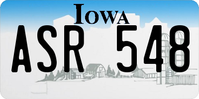 IA license plate ASR548
