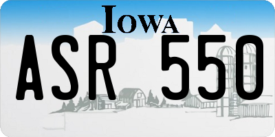 IA license plate ASR550