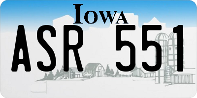 IA license plate ASR551