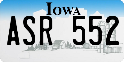 IA license plate ASR552
