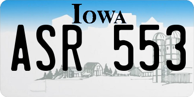 IA license plate ASR553