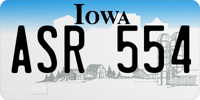 IA license plate ASR554