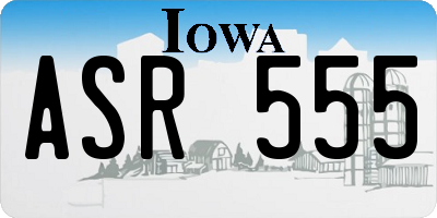 IA license plate ASR555
