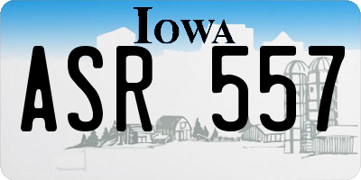 IA license plate ASR557