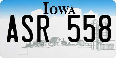 IA license plate ASR558