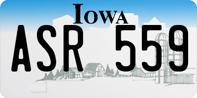 IA license plate ASR559