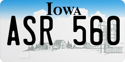 IA license plate ASR560