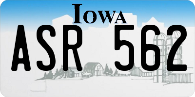 IA license plate ASR562
