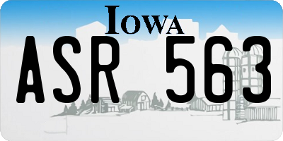 IA license plate ASR563
