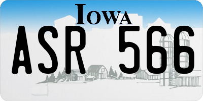 IA license plate ASR566