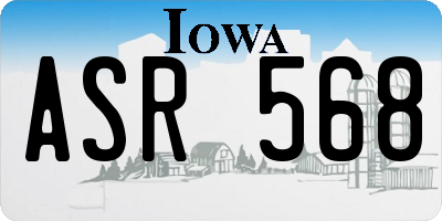 IA license plate ASR568
