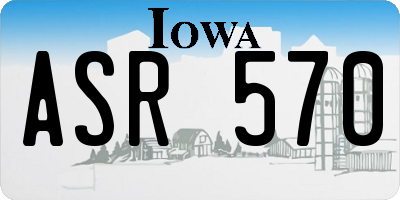 IA license plate ASR570