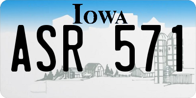 IA license plate ASR571
