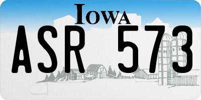 IA license plate ASR573