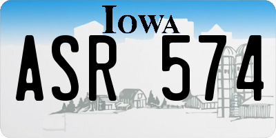 IA license plate ASR574