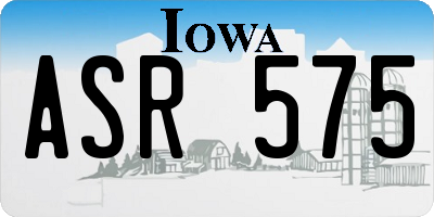 IA license plate ASR575