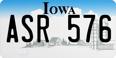 IA license plate ASR576