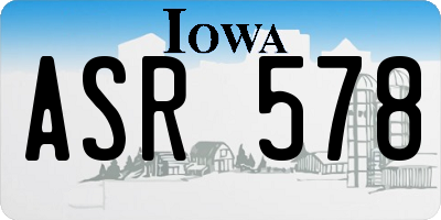 IA license plate ASR578